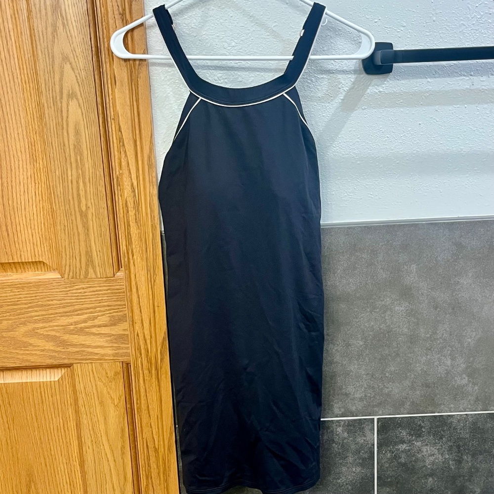 Lands End High Neck Swim Dress One Piece Swimsuit Adjustable Straps Size 8 - Picture 8 of 14